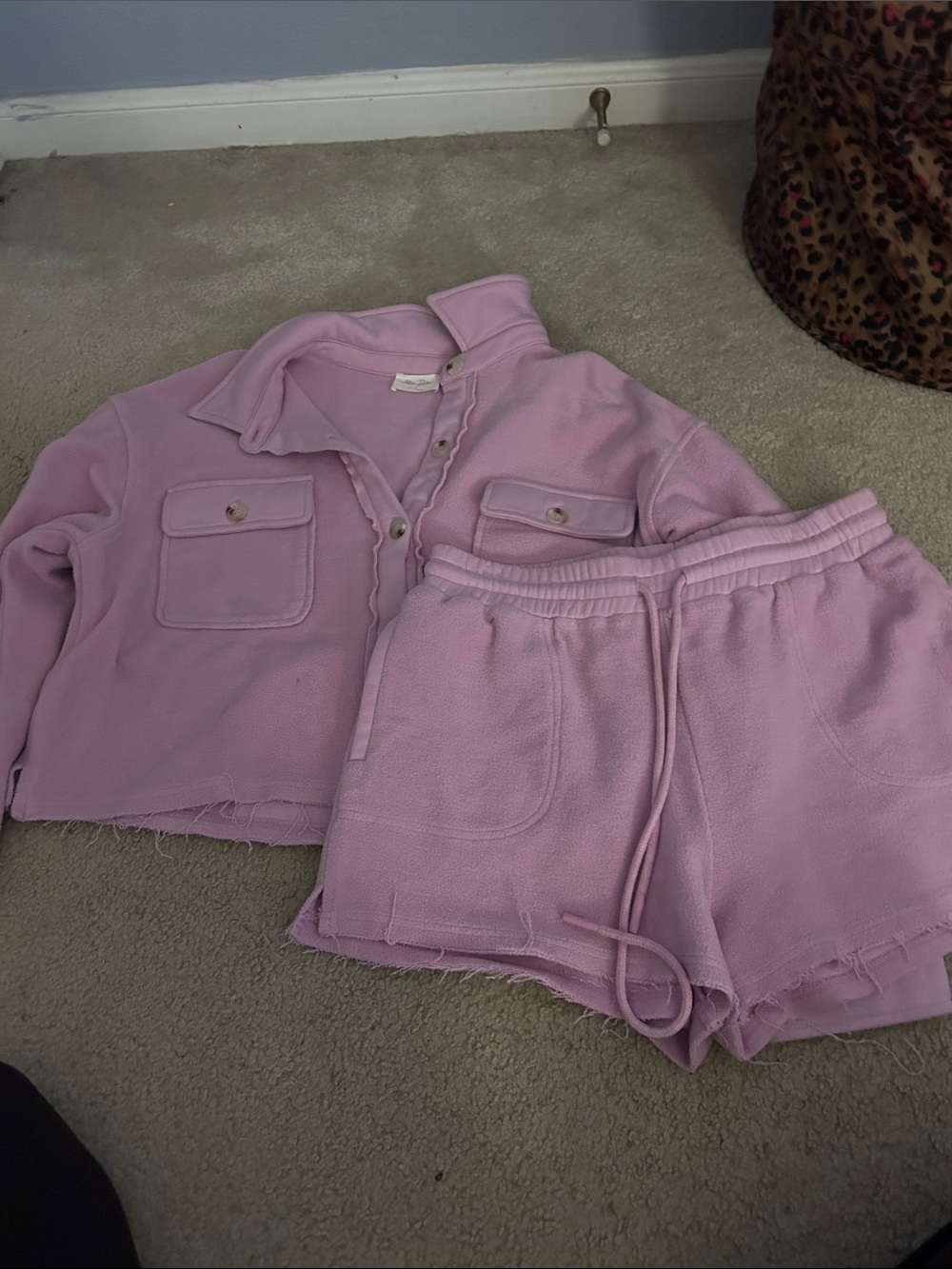 Pink Cropped Fleece Shacket with Chest Pockets by Allie Rose